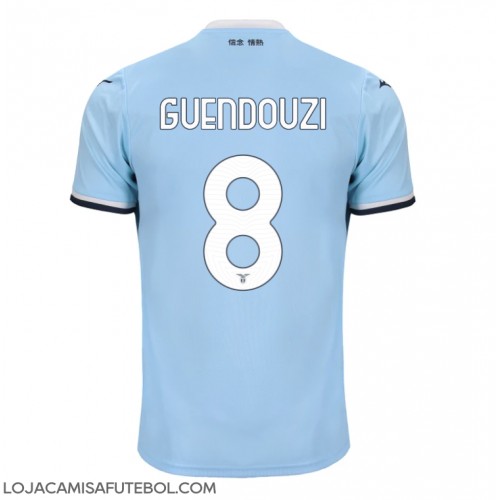 Camisa de Futebol Lazio Matteo Guendouzi #8 Equipamento Principal 2024-25 Manga Curta